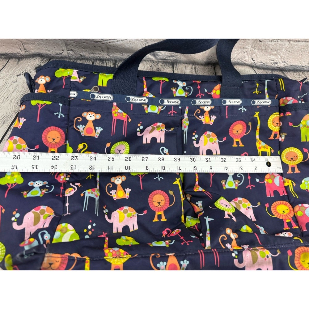 Le‎ Sportsac Ryan Baby Bag Navy Zoo Animals Large *MISSING SHOULDER STRAP* - Picture 8 of 12